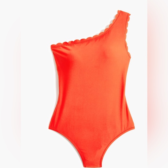 J CREW Scalloped one-shoulder one-piece swimsuit size XL. - Picture 1 of 15